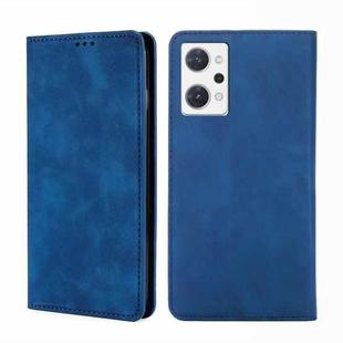 For OPPO Reno7 A JP Version Skin Feel Magnetic Horizontal Flip Leather Phone Case(Blue)