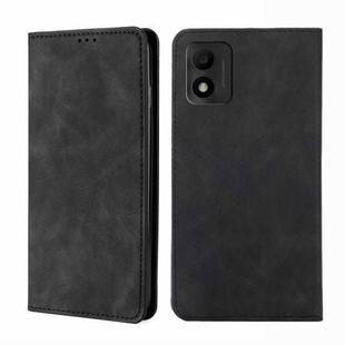 For TCL 303 Skin Feel Magnetic Horizontal Flip Leather Phone Case(Black)