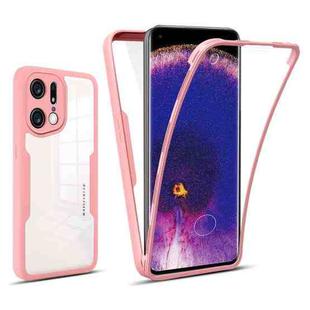 For OPPO Find X5 Pro 360 Degrees Full Coverage Phone Case(Pink)