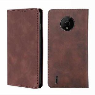 For Nokia C200 Skin Feel Magnetic Horizontal Flip Leather Phone Case(Dark Brown)