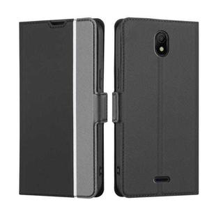For Nokia C100 Twill Texture Side Button Leather Phone Case(Black)