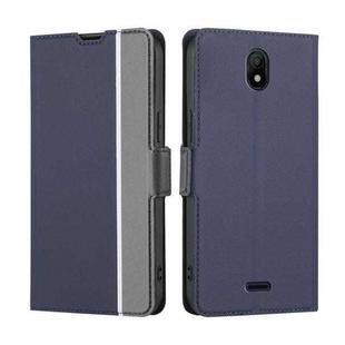 For Nokia C100 Twill Texture Side Button Leather Phone Case(Blue)