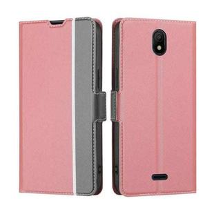 For Nokia C100 Twill Texture Side Button Leather Phone Case(Pink)