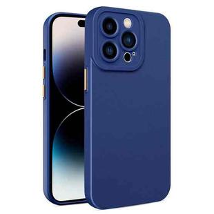 For iPhone 14 Pro Max Leather Texture TPU Phone Case (Royal Blue)