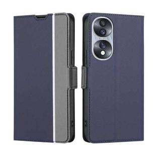 For Honor 70 Twill Texture Side Button Leather Phone Case(Blue)