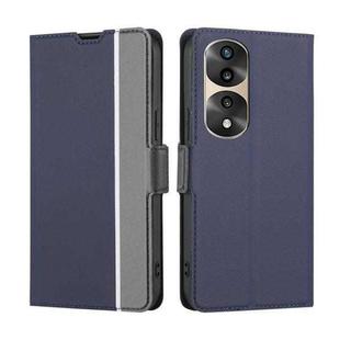 For Honor 70 Pro / 70 Pro+ Twill Texture Side Button Leather Phone Case(Blue)