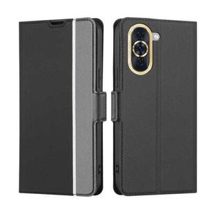 For Huawei nova 10 Twill Texture Side Button Leather Phone Case(Black)