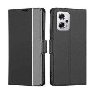 For Xiaomi Redmi Note 11T Pro 5G / Note 11T Pro+ 5G Twill Texture Side Button Leather Phone Case(Black)