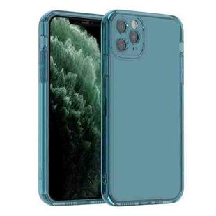 For iPhone 11 Pro Max Straight Edge Space Shockproof Phone Case (Transparent Blue)