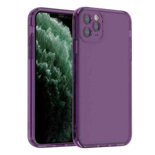 For iPhone 11 Pro Max Straight Edge Space Shockproof Phone Case (Transparent Purple)