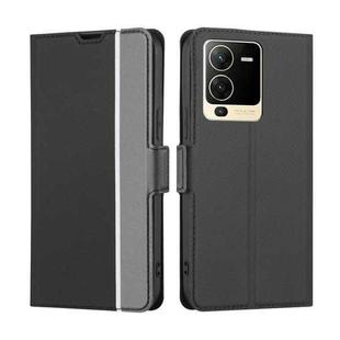 For vivo S15 5G Twill Texture Side Button Leather Phone Case(Black)