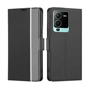 For vivo S15 Pro 5G Twill Texture Side Button Leather Phone Case(Black)