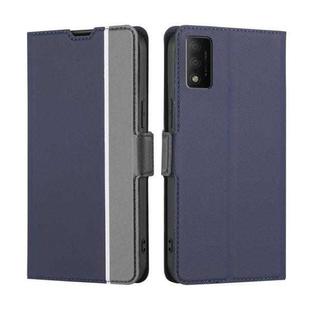 For TCL 30T T603DL Twill Texture Side Button Leather Phone Case(Blue)