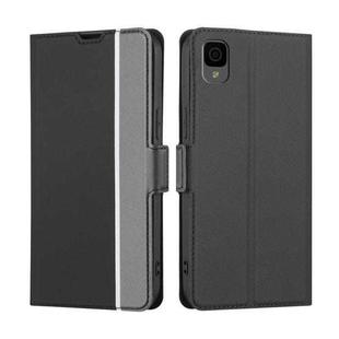 For TCL 30 Z T602DL Twill Texture Side Button Leather Phone Case(Black)