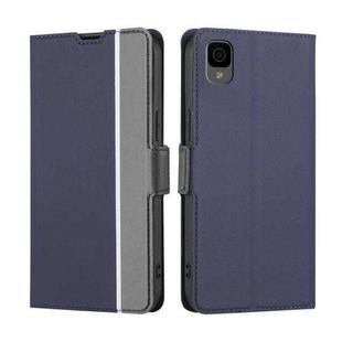 For TCL 30 Z T602DL Twill Texture Side Button Leather Phone Case(Blue)