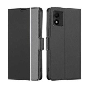 For TCL 303 Twill Texture Side Button Leather Phone Case(Black)