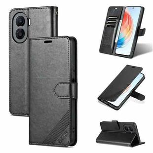 For Honor X40i AZNS Sheepskin Texture Flip Leather Phone Case(Black)