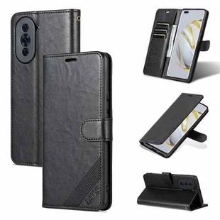 For Huawei nova 10 AZNS Sheepskin Texture Flip Leather Phone Case(Black)