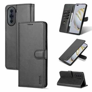 For Huawei nova 10 AZNS Skin Feel Calf Texture Flip Leather Phone Case(Black)