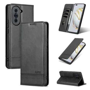 For Huawei nova 10 Pro AZNS Magnetic Calf Texture Flip Leather Phone Case(Black)