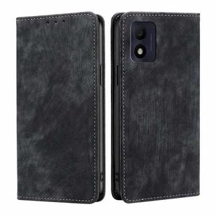 For Alcatel 1B 2022 RFID Anti-theft Brush Magnetic Leather Phone Case(Black)