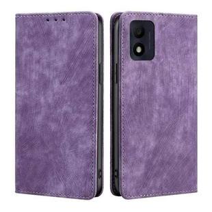 For Alcatel 1B 2022 RFID Anti-theft Brush Magnetic Leather Phone Case(Purple)
