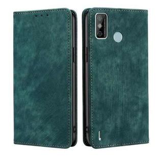 For Tecno Spark 6 GO RFID Anti-theft Brush Magnetic Leather Phone Case(Green)