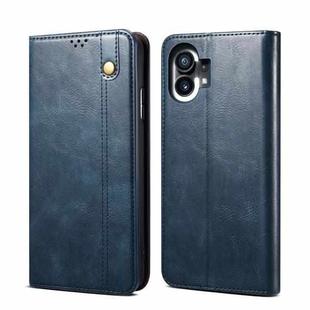 For Noting phone 1 Simple Wax Crazy Horse Texture Horizontal Flip Leather Case(Navy Blue)