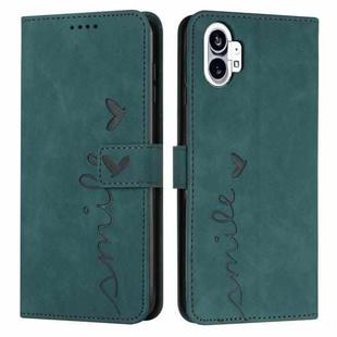 For Noting Phone 1 Skin Feel Heart Pattern Leather Phone Case(Green)