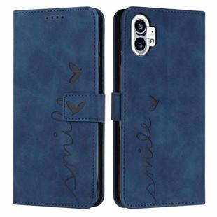 For Noting Phone 1 Skin Feel Heart Pattern Leather Phone Case(Blue)