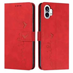 For Noting Phone 1 Skin Feel Heart Pattern Leather Phone Case(Red)