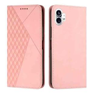 For Noting Phone 1 Diamond Pattern Splicing Skin Feel Magnetic Phone Case(Rose Gold)