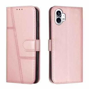 For Noting Phone 1 Stitching Calf Texture Buckle Leather Phone Case(Pink)