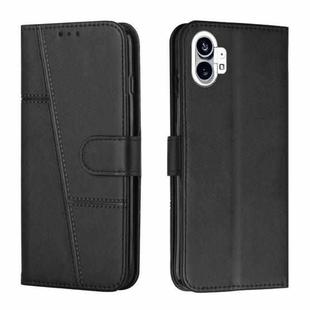 For Noting Phone 1 Stitching Calf Texture Buckle Leather Phone Case(Black)