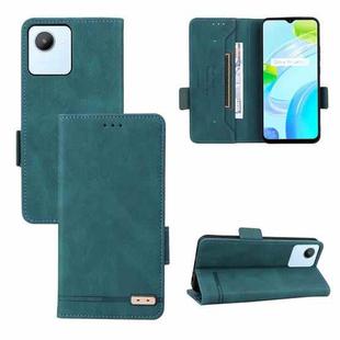 For Realme C30 Magnetic Clasp Flip Leather Phone Case(Green)