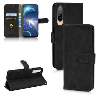 For HTC Desire 22 Pro Skin Feel Magnetic Flip Leather Phone Case(Black)