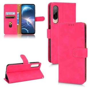 For HTC Desire 22 Pro Skin Feel Magnetic Flip Leather Phone Case(Rose Red)