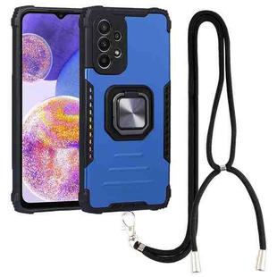 For Samsung Galaxy A23 5G Lanyard Aluminum and TPU Phone Case(Blue)