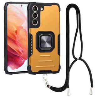 For Samsung Galaxy S22 5G Lanyard Aluminum and TPU Phone Case(Gold)