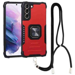 For Samsung Galaxy S22+ 5G Lanyard Aluminum and TPU Phone Case(Red)