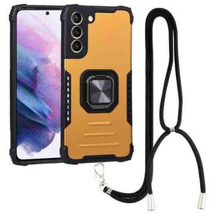 For Samsung Galaxy S22+ 5G Lanyard Aluminum and TPU Phone Case(Gold)
