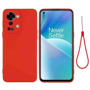 For OnePlus Nord 2T Pure Color Liquid Silicone Shockproof Phone Case(Red)