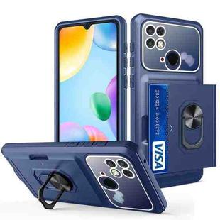 For Xiaomi Redmi 10C Card Ring Holder PC + TPU Phone Case(Blue)