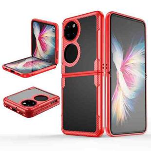 For Huawei P50 Pocket Carbon Brazed TPU Drop Protection Phone Case(Red)