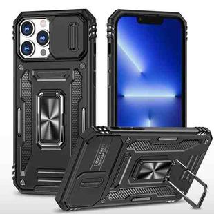 For iPhone 12 Pro Max Armor PC + TPU Camera Shield Phone Case(Black)
