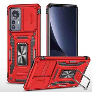 For Xiaomi 12 Pro Armor PC + TPU Camera Shield Phone Case(Red)