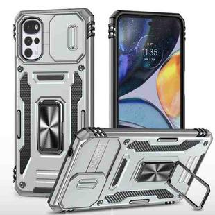 For Motorola Moto G22 Armor PC + TPU Camera Shield Phone Case(Grey)