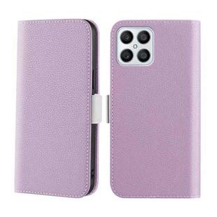 For Honor X8 Candy Color Litchi Texture Leather Phone Case(Light Purple)