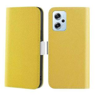 For Xiaomi Poco X4 GT 5G Candy Color Litchi Texture Leather Phone Case(Yellow)