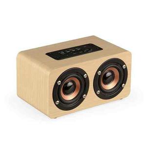 W5+ Wooden Wireless Bluetooth Speaker(Light Yellow)